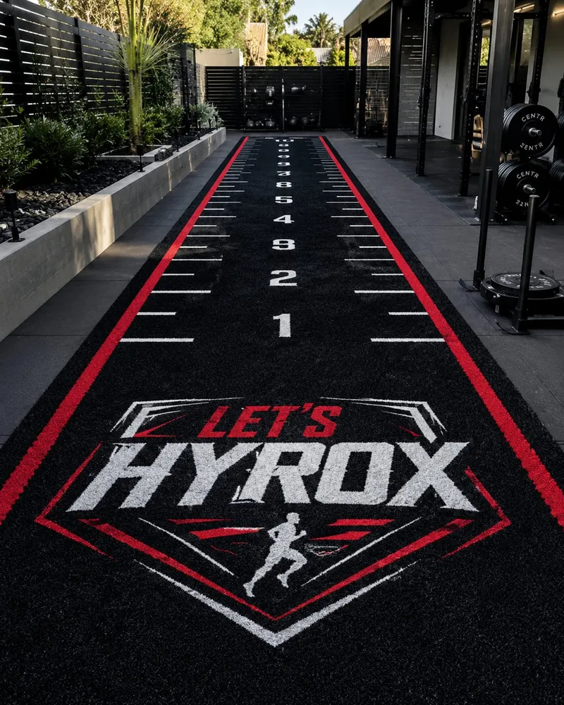 Outdoor training turf Hyrox sprint track by Prime Gym Turf UK